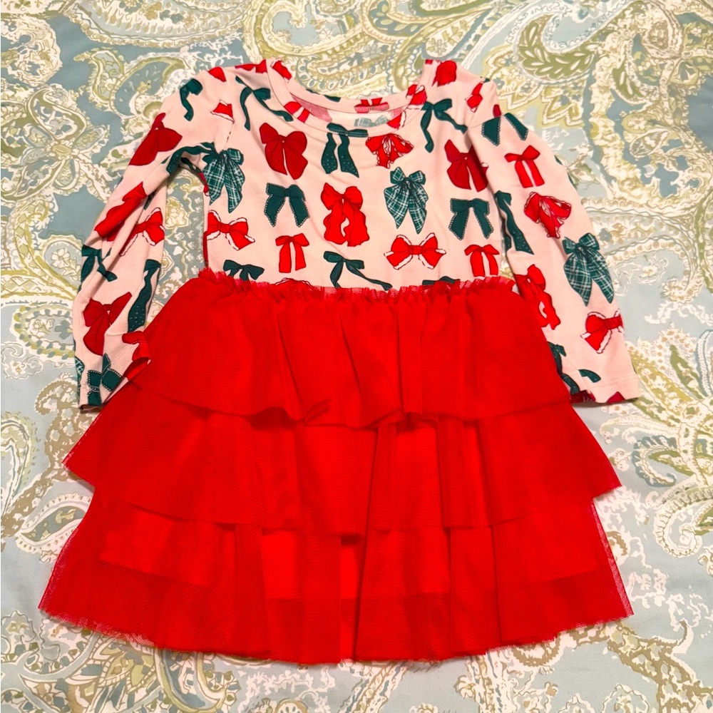 Christmas Bow Twirl Dress